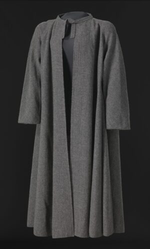 dark grey swing coat designed by arthur mcgee (inspirado en jazz club de maison martin margiela